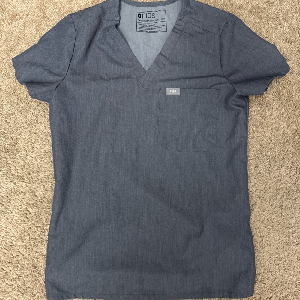 FIGS Grey Scrub Top | 1-Pocket | Size XXS